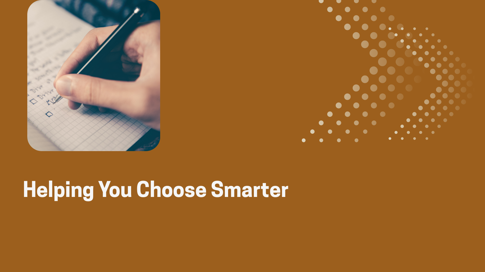 Smart Choice Guru visual showing note-taking and buyer guidance