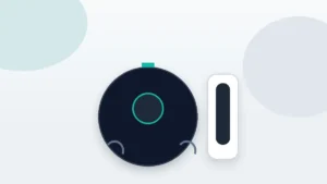 Robot vacuum on a home floor